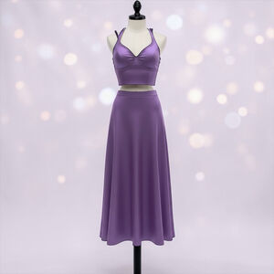 Alfred Angela Beaded Formal Two Piece Purple Skirt Set Size 6